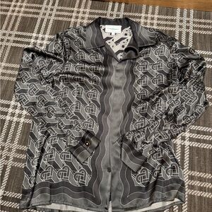 Elegant Black and Gray Dress Shirt
